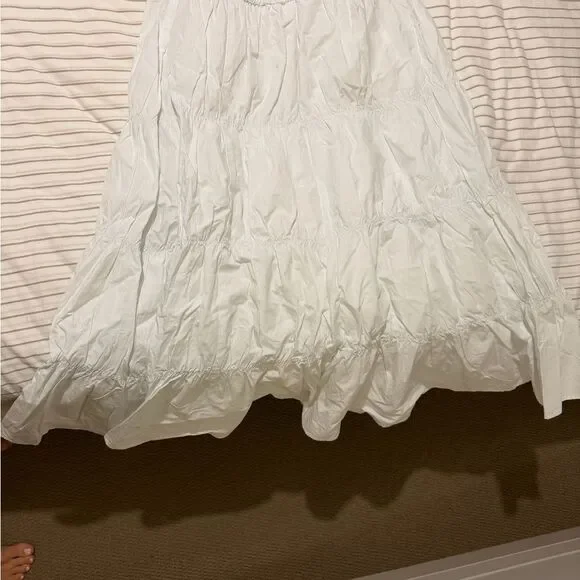 Ecote White Tiered Flare Maxi Skirt size M Women - Picture 4 of 4